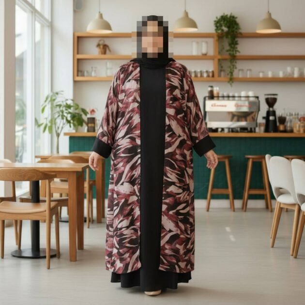 Ensemble élégant spécial Aïd – Motif feuillage